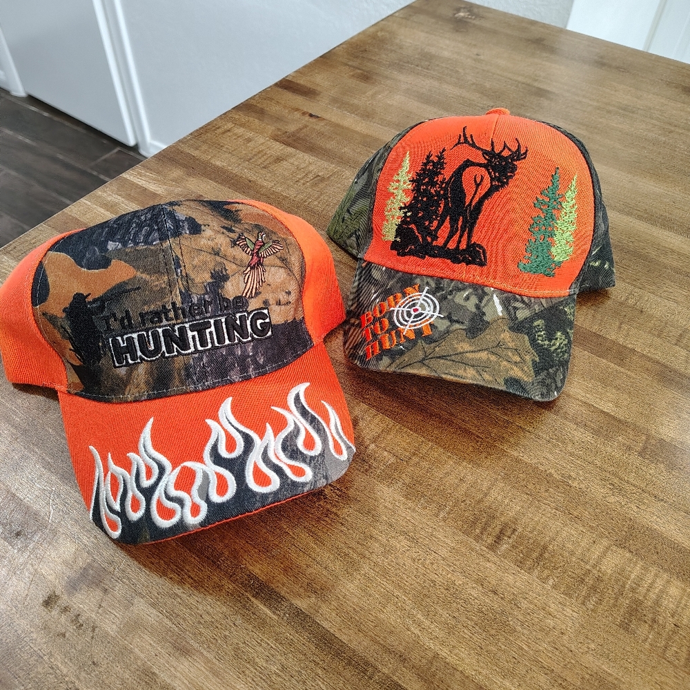 Santo Cap I'd Rather be Hunting & Born To Hunt Hats UNUSED